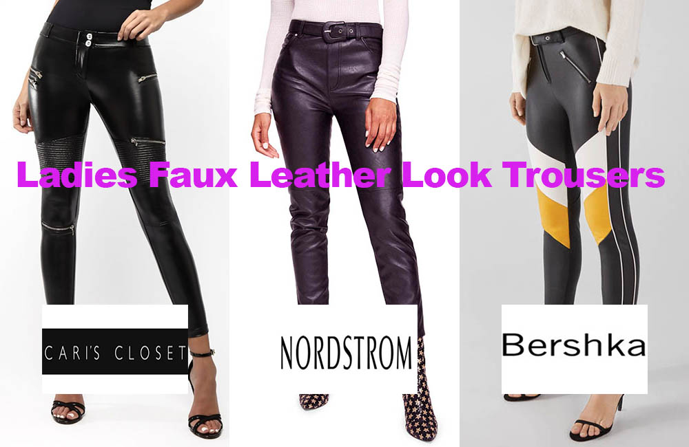 ladies faux leather trousers